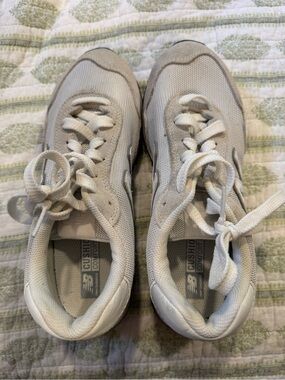New Balance White/Light Gray Cushioned Sneakers